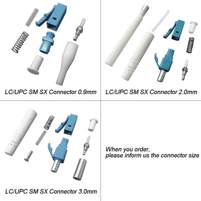 Złącza światłowodowe LC / PC Simplex Wysoka strata zwrotu z butem 0,9 / 2,0 / 3,0 mm