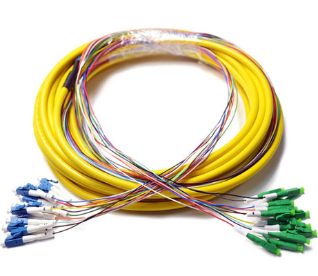 Kabel światłowodowy 1-3 m Lc do Lc, kabel z żółtym kablem Breakout Simplex Patch Cord