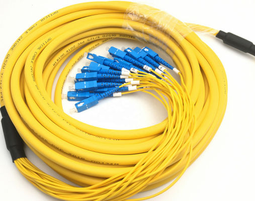 Kabel światłowodowy 1-3 m Lc do Lc, kabel z żółtym kablem Breakout Simplex Patch Cord